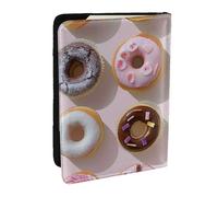 BNVSADC Cupcakes Donuts Muffins Sugar Printed Passport Holder Travel PU Leather Passport Cover Case Organiser for Men Women, 6.5 inch