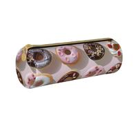 BNVSADC Cupcakes Donuts Muffins Sugar Printed Round Pencil Case Leather Pencil Pouch Cute Stationery Pencil Pen Bag for School Office Travel