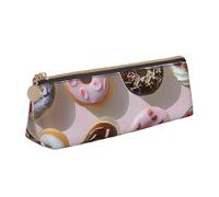 BNVSADC Cupcakes Donuts Muffins Sugar Printed Triangle Pencil Case Leather Pencil Pouch Cute Stationery Pencil Pen Bag for School Office Travel