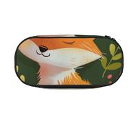 BNVSADC Cute Animal Fox Flower Printed Pencil Case Cute Pencil Bag Pen Pouch Large Stationery Organizer Makeup Bag for Teen Boys Girls School Students Office