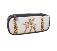 BNVSADC Cute Cartoon Funny Giraffes Printed Leather Pencil Pen Case & Makeup Bag - Stylish Pencil Bag Stationery Organizer Pouch for School Office Travel