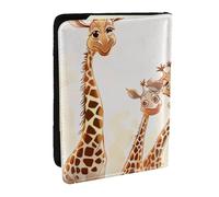BNVSADC Cute Cartoon Funny Giraffes Printed Passport Holder Travel PU Leather Passport Cover Case Organiser for Men Women, 6.5 inch