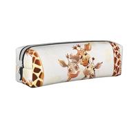 BNVSADC Cute Cartoon Funny Giraffes Printed Pencil Case Leather Pencil Pouch Cute Stationery Pencil Pen Bag with Zipper for School Office Travel