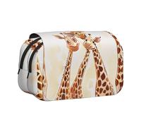 BNVSADC Cute Cartoon Funny Giraffes Printed Print Flip Top Double Layer Pencil Case - Large Capacity School Supplies Organizer for Students, Kids, Teens, Artists, Travel & Office Use