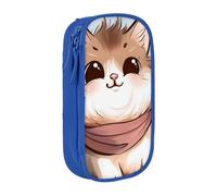 BNVSADC Cute Cartoon Pet Cat Printed Pencil Case for Girls Boys, Large Capacity Pencil Pouch Cute Pencil Box Adult Makeup Bag with 2 Compartments, Blue