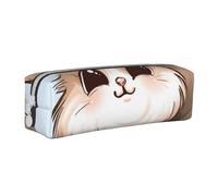 BNVSADC Cute Cartoon Pet Cat Printed Pencil Case Leather Pencil Pouch Cute Stationery Pencil Pen Bag with Zipper for School Office Travel