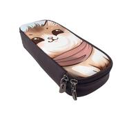 BNVSADC Cute Cartoon Pet Cat Printed PU Leather Flip Pencil Case, Cute Pencil Box Pen Bag Stationery Organizer Makeup Bag for School Office Travel