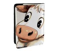 BNVSADC Cute Cow Print Printed Passport Holder Travel PU Leather Passport Cover Case Organiser for Men Women, 6.5 inch