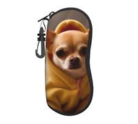 BNVSADC Cute Depressed Chihuahua Printed Glasses Case Ultra-Light Soft Shell Protective Eyewear Organizer for Men and Women