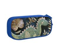 BNVSADC Cute Dinosaur Printed Pencil Case Large Pen Bag Cute Pencil Box Pouch Office School Stationery Organizer for Girls Boys, Blue