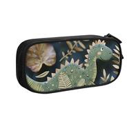 BNVSADC Cute Dinosaur Printed Pencil Case Large Pen Bag Cute Pencil Box Pouch Office School Stationery Organizer for Girls Boys, Black