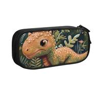 BNVSADC Cute Dinosaur Printed Pencil Case Large Pen Bag Cute Pencil Box Pouch Office School Stationery Organizer for Girls Boys, Black