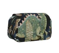 BNVSADC Cute Dinosaur Printed Print Flip Top Double Layer Pencil Case - Large Capacity School Supplies Organizer for Students, Kids, Teens, Artists, Travel & Office Use