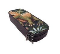 BNVSADC Cute Dinosaur Printed PU Leather Flip Pencil Case, Cute Pencil Box Pen Bag Stationery Organizer Makeup Bag for School Office Travel