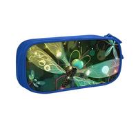 BNVSADC Cute Dragonfly Printed Pencil Case Large Pen Bag Cute Pencil Box Pouch Office School Stationery Organizer for Girls Boys, Blue