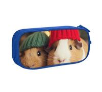 BNVSADC Cute Guinea Pigs Wearing hat Printed Pencil Case Large Pen Bag Cute Pencil Box Pouch Office School Stationery Organizer for Girls Boys, Blue