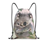 BNVSADC Cute Koala MOM and Baby Printed Drawstring Backpack Bag for Men Women Sports Gym String Bag for Beach Shopping Travel Sport Yoga Sackpack, M