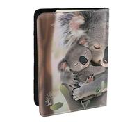 BNVSADC Cute Koala MOM and Baby Printed Passport Holder Travel PU Leather Passport Cover Case Organiser for Men Women, 6.5 inch
