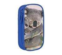 BNVSADC Cute Koala MOM and Baby Printed Pencil Case for Girls Boys, Large Capacity Pencil Pouch Cute Pencil Box Adult Makeup Bag with 2 Compartments, Blue
