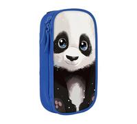 BNVSADC Cute Panda 1 Printed Pencil Case for Girls Boys, Large Capacity Pencil Pouch Cute Pencil Box Adult Makeup Bag with 2 Compartments, Blue