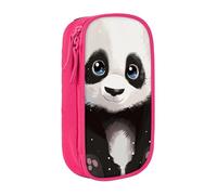 BNVSADC Cute Panda 1 Printed Pencil Case for Girls Boys, Large Capacity Pencil Pouch Cute Pencil Box Adult Makeup Bag with 2 Compartments, Pink