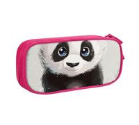 BNVSADC Cute Panda 1 Printed Pencil Case Large Pen Bag Cute Pencil Box Pouch Office School Stationery Organizer for Girls Boys, Pink