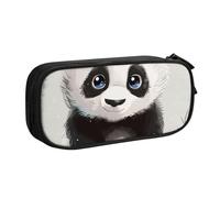 BNVSADC Cute Panda 1 Printed Pencil Case Large Pen Bag Cute Pencil Box Pouch Office School Stationery Organizer for Girls Boys, Black