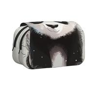 BNVSADC Cute Panda 1 Printed Print Flip Top Double Layer Pencil Case - Large Capacity School Supplies Organizer for Students, Kids, Teens, Artists, Travel & Office Use
