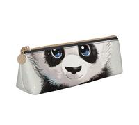 BNVSADC Cute Panda 1 Printed Triangle Pencil Case Leather Pencil Pouch Cute Stationery Pencil Pen Bag for School Office Travel