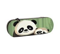 BNVSADC Cute Panda Printed Leather Pencil Pen Case & Makeup Bag - Stylish Hard Shell Pencil Bag Stationery Organizer Pouch for School Office Travel