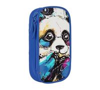 BNVSADC Cute Panda Printed Pencil Case for Girls Boys, Large Capacity Pencil Pouch Cute Pencil Box Adult Makeup Bag with 2 Compartments, Blue
