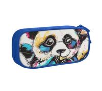 BNVSADC Cute Panda Printed Pencil Case Large Pen Bag Cute Pencil Box Pouch Office School Stationery Organizer for Girls Boys, Blue