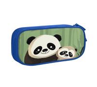 BNVSADC Cute Panda Printed Pencil Case Large Pen Bag Cute Pencil Box Pouch Office School Stationery Organizer for Girls Boys, Blue