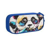 BNVSADC Cute Panda Printed Pencil Case Large Pen Bag Cute Pencil Box Pouch Office School Stationery Organizer for Girls Boys, Blue