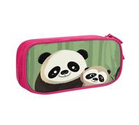 BNVSADC Cute Panda Printed Pencil Case Large Pen Bag Cute Pencil Box Pouch Office School Stationery Organizer for Girls Boys, Pink
