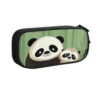 BNVSADC Cute Panda Printed Pencil Case Large Pen Bag Cute Pencil Box Pouch Office School Stationery Organizer for Girls Boys, Black