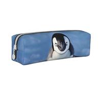 BNVSADC Cute Penguin Printed Pencil Case Leather Pencil Pouch Cute Stationery Pencil Pen Bag with Zipper for School Office Travel