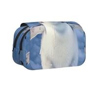 BNVSADC Cute Penguin Printed Print Flip Top Double Layer Pencil Case - Large Capacity School Supplies Organizer for Students, Kids, Teens, Artists, Travel & Office Use