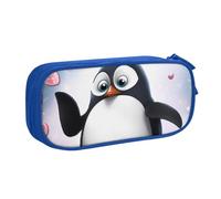 BNVSADC Cute Penguins Printed Pencil Case Large Pen Bag Cute Pencil Box Pouch Office School Stationery Organizer for Girls Boys, Blue