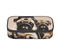 BNVSADC Cute Pug Printed Pencil Case Cute Pencil Box Bag Pen Pouch Office School Stationery Organizer for School Travel Work