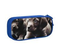 BNVSADC Cute Puppies Dog Printed Pencil Case Large Pen Bag Cute Pencil Box Pouch Office School Stationery Organizer for Girls Boys, Blue