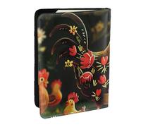 BNVSADC Cute Rooster Chickens Printed Passport Holder Travel PU Leather Passport Cover Case Organiser for Men Women, 6.5 inch