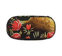 BNVSADC Cute Rooster Chickens Printed Pencil Case Cute Pencil Bag Pen Pouch Large Stationery Organizer Makeup Bag for Teen Boys Girls School Students Office