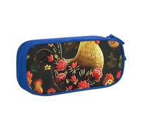 BNVSADC Cute Rooster Chickens Printed Pencil Case Large Pen Bag Cute Pencil Box Pouch Office School Stationery Organizer for Girls Boys, Blue