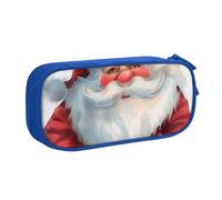 BNVSADC Cute Santa Claus 1 Printed Pencil Case Large Pen Bag Cute Pencil Box Pouch Office School Stationery Organizer for Girls Boys, Blue