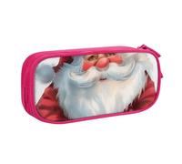 BNVSADC Cute Santa Claus 1 Printed Pencil Case Large Pen Bag Cute Pencil Box Pouch Office School Stationery Organizer for Girls Boys, Pink