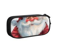 BNVSADC Cute Santa Claus 1 Printed Pencil Case Large Pen Bag Cute Pencil Box Pouch Office School Stationery Organizer for Girls Boys, Black