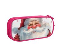 BNVSADC Cute Santa Claus 1 Printed Pencil Case Large Pen Bag Cute Pencil Box Pouch Office School Stationery Organizer for Girls Boys, Pink
