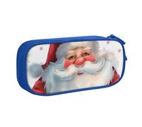 BNVSADC Cute Santa Claus 1 Printed Pencil Case Large Pen Bag Cute Pencil Box Pouch Office School Stationery Organizer for Girls Boys, Blue