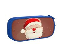 BNVSADC Cute Santa Claus Printed Pencil Case Large Pen Bag Cute Pencil Box Pouch Office School Stationery Organizer for Girls Boys, Blue